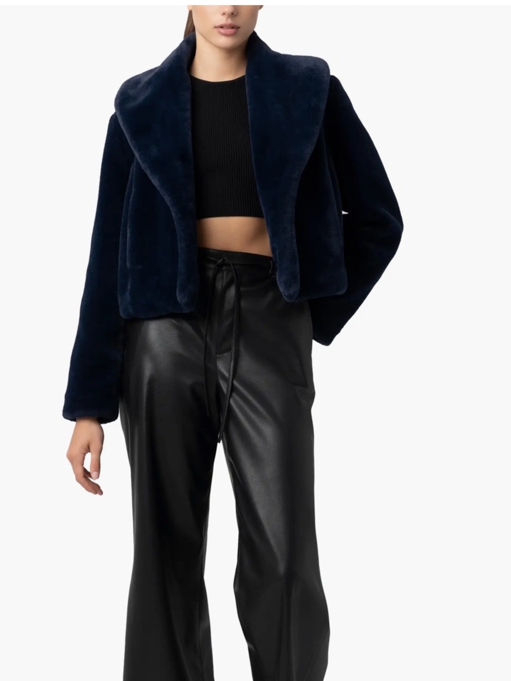 BLANK NYC Faux Fur Crop Jacket
